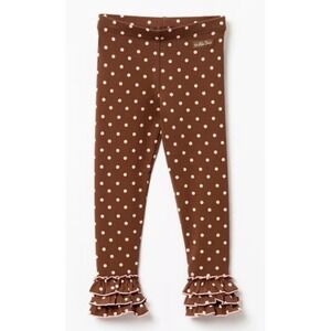 Girls Matilda Jane‎ Brown Polka Dot Ruffle Leggings Size 8 New